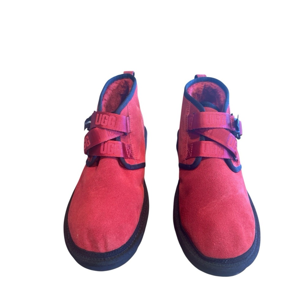 UGG Neumel Quickclick Samba Red Suede Chukka‎ Boots Men's Sz 10 Adjustable Strap